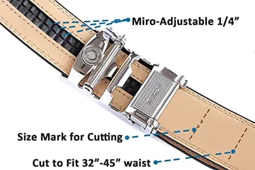 Tonywell Leather Ratchet Belt 32"-45" | Adjustable, Genuine Leather, Automatic Buckle thumbnail 5