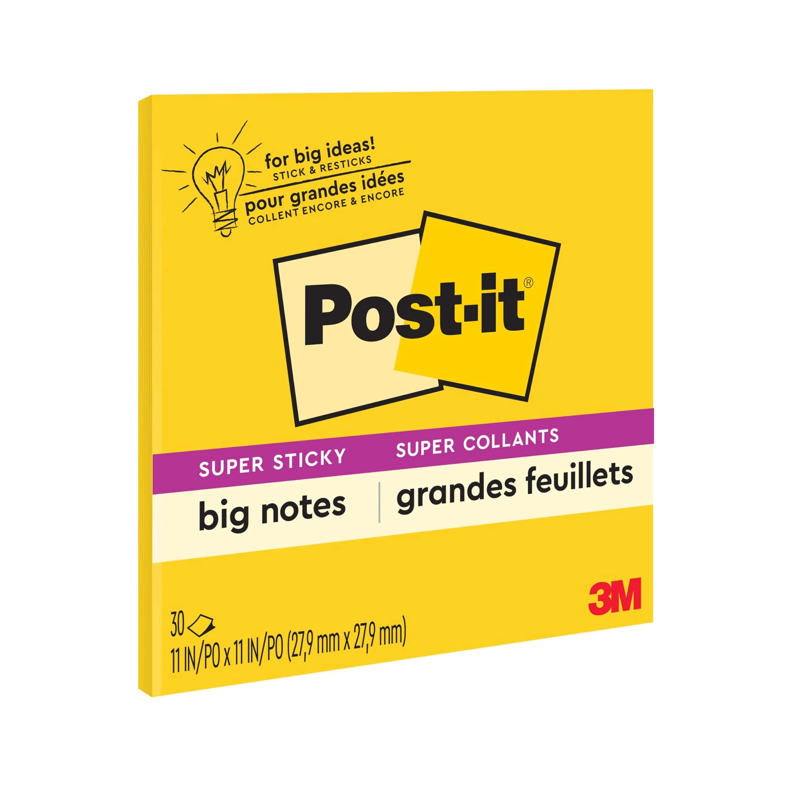 Post-it Super Sticky Big Notes 11 x 11 in. (28 x 28 cm) Yellow | Vision Board & Brainstorming Tool - main product image