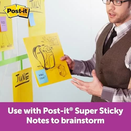 Post-it Super Sticky Big Notes 11 x 11 in. (28 x 28 cm) Yellow | Vision Board & Brainstorming Tool thumbnail 4