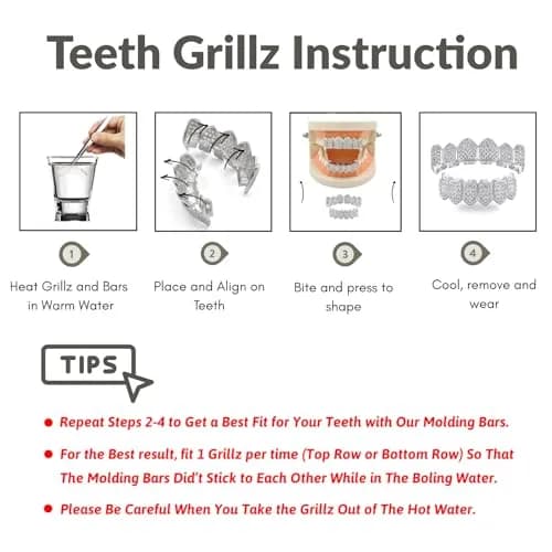 TOPGRILLZ Vampire Fang Grillz with CZ Diamonds | 18K Gold Plated Brass thumbnail 3
