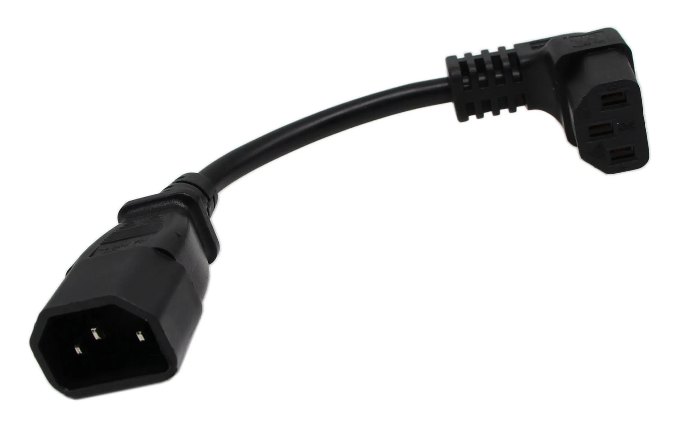 Cerrxian IEC 320 C14 16cm 90° C13 Female to C14 Male Power Extension Cord - main product image