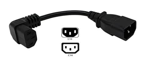Cerrxian IEC 320 C14 16cm 90° C13 Female to C14 Male Power Extension Cord thumbnail 2