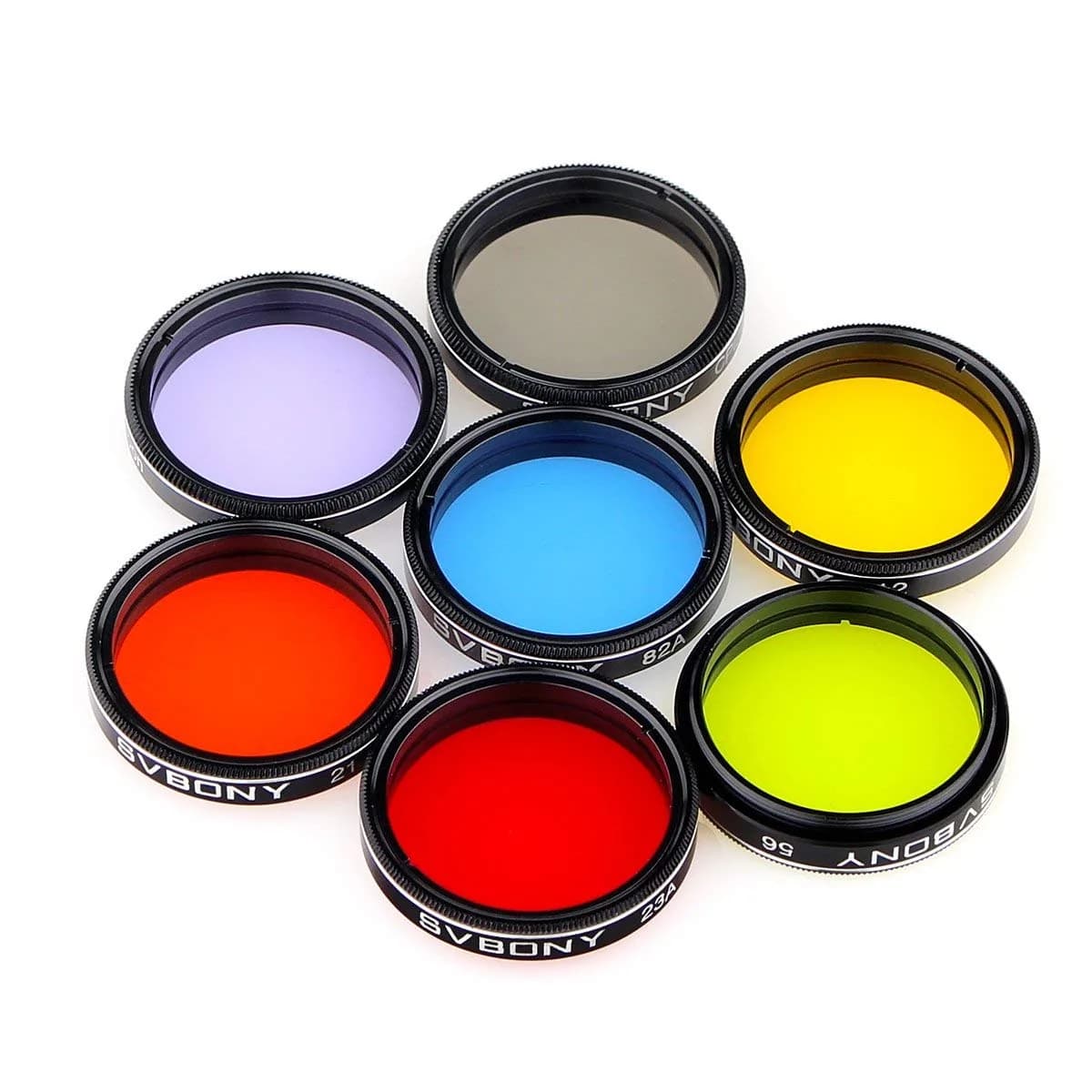 SVBONY Telescope Filters 1.25" Moon, CPL, Five Color Filter Kit(7PCS) | Multi-Coated Optical Glass for Astronomy