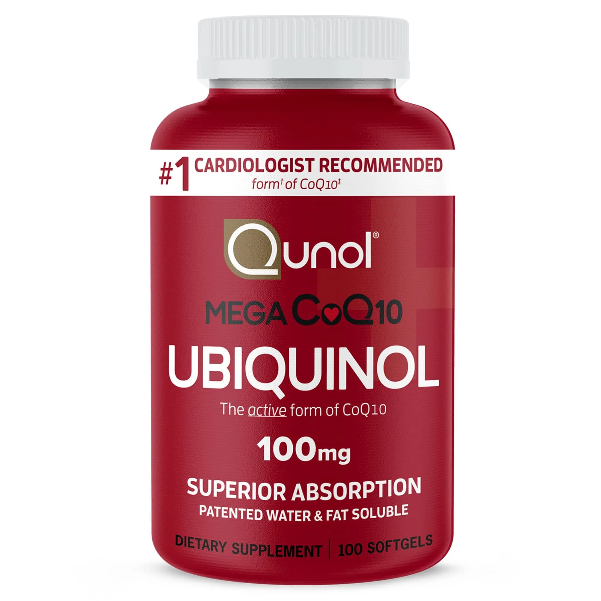 Qunol Mega Ubiquinol CoQ10 100mg Softgels (100 Count) - main product image