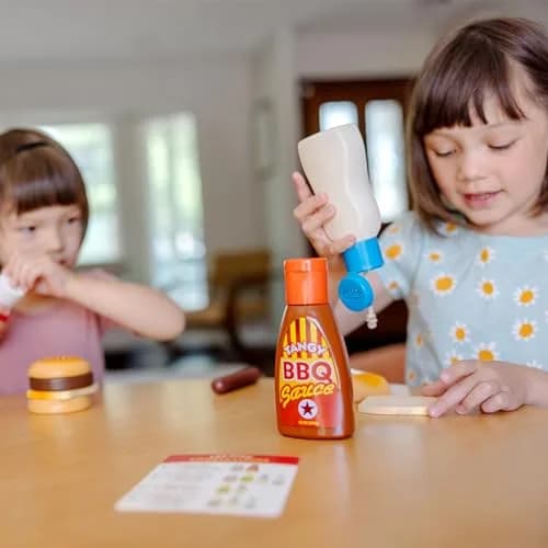 Melissa & Doug Favorite Condiments Play Kitchen Food Toys | 5 Containers with Squirting Action, Ages 3-6 thumbnail 8
