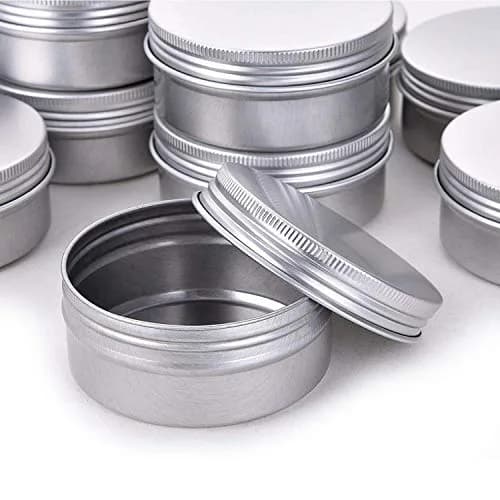 Hulless 12 Pack 0.5 Ounce (15 ml) Aluminum Tin Jars with Screw Lids | Refillable Cosmetic Containers thumbnail 5