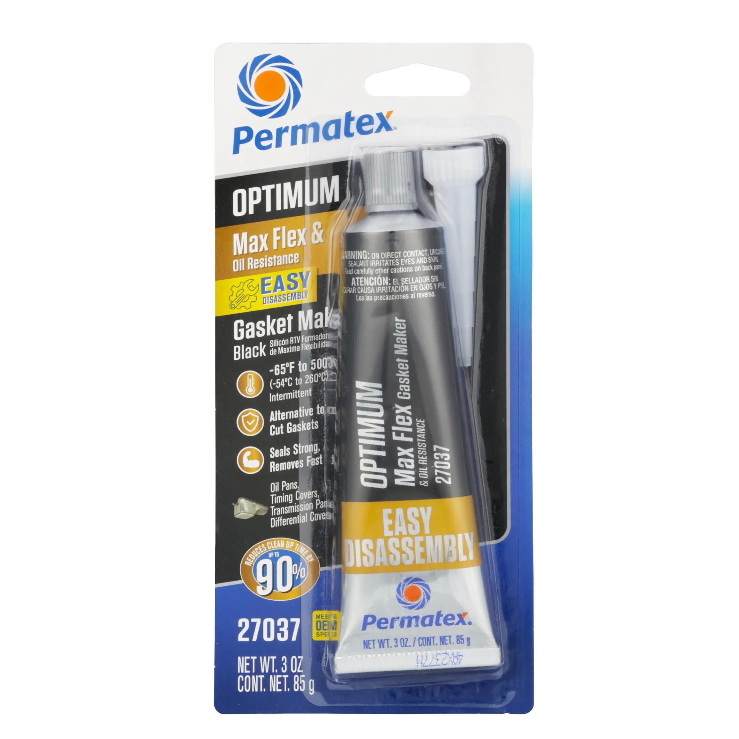 Permatex Optimum Black Gasket Maker 3 oz | Sensor-safe, Oil-Resistant Sealant for Automotive Use - main product image