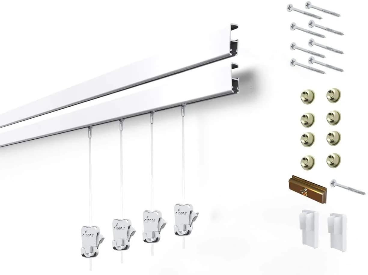 STAS Cliprail Pro Picture Hanging System White 150cm (4.92ft) | Heavy Duty Gallery Kit for Walls — 19.69 ft