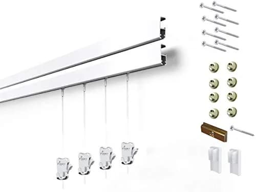 Stas Picture Hanging Systems Cliprail Pro White - Heavy Duty Art Rail 19.69 ft | Elegant & Strong Wall Mount thumbnail 1
