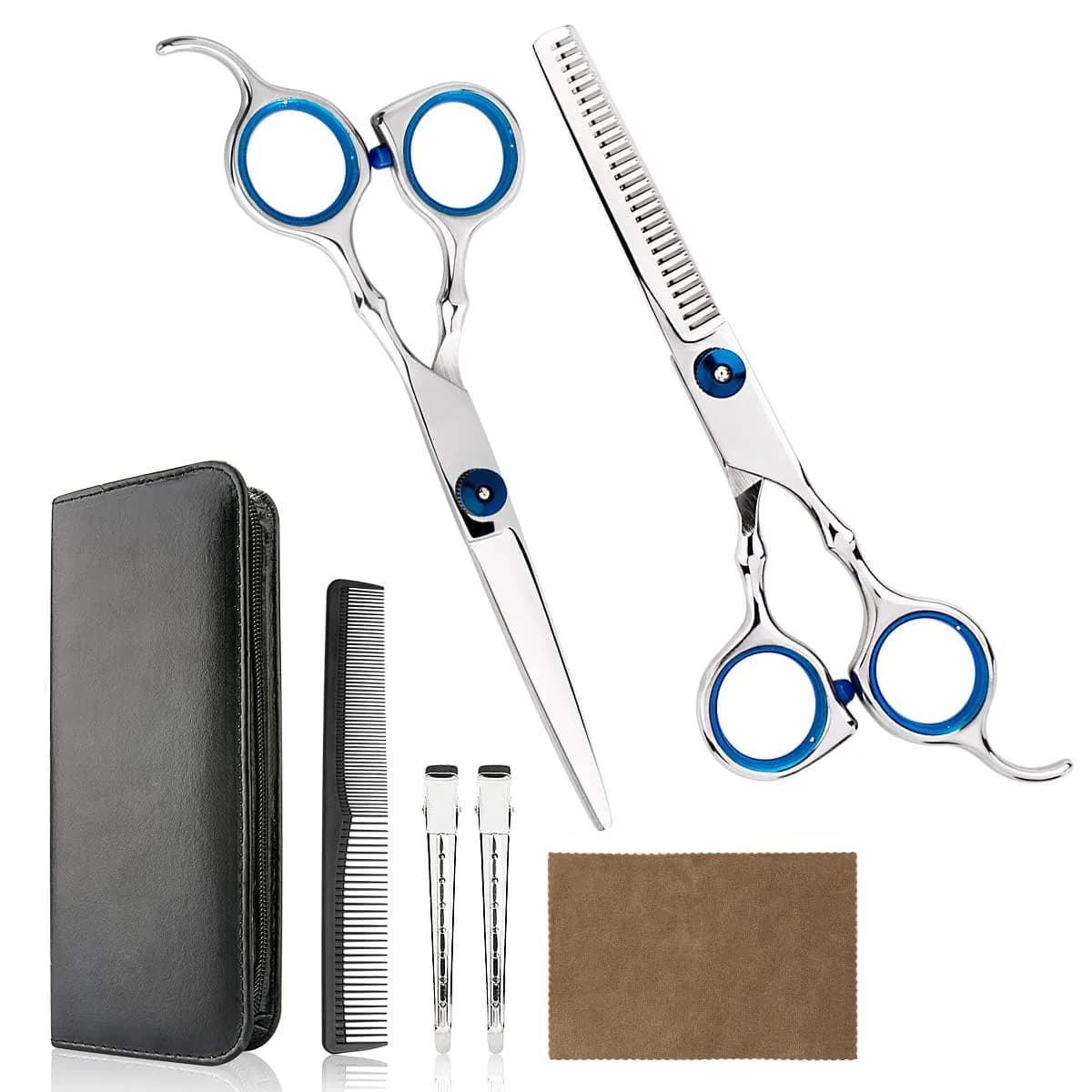 Himart Professional Hair Cutting Kit | Home Haircut, Thinning Shears, Case (70-120c) — Blue