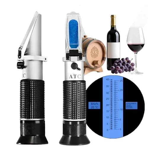 V·RESOURCING Wine Refractometer 0-40% Brix & 0-25% Alcohol | Handheld with ATC for Wine & Homebrew (100 words) thumbnail 1