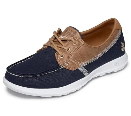 Skechers Women's Go Walk Lite Coral Boat Shoe Navy 24.5cm (8.5 US) | Lightweight Comfort & Style thumbnail 1
