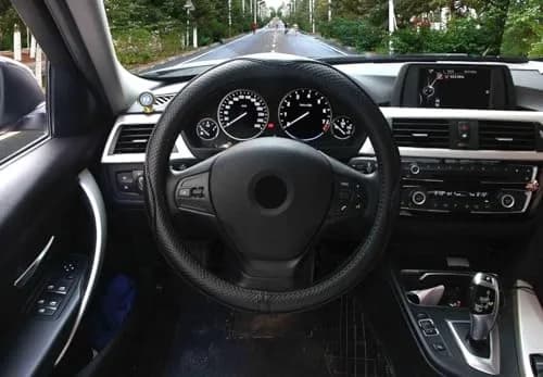 Valleycomfy Genuine Leather Steering Wheel Cover M (37-39 cm) | Breathable, Anti-Slip & Odor Free thumbnail 2