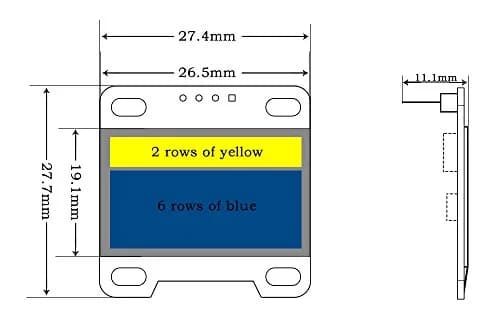 UCTRONICS 0.96 Inch OLED Module 128x64 Yellow Blue | Self-Luminous Display for Arduino & Raspberry Pi thumbnail 3