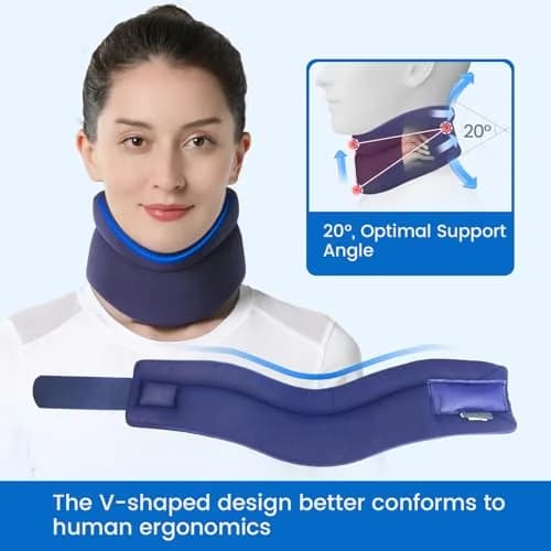 Velpeau Neck Brace for Neck Pain Support - Soft Cervical Collar for Sleeping & Support (Blue, Comfort, Medium: 29-35cm) thumbnail 2