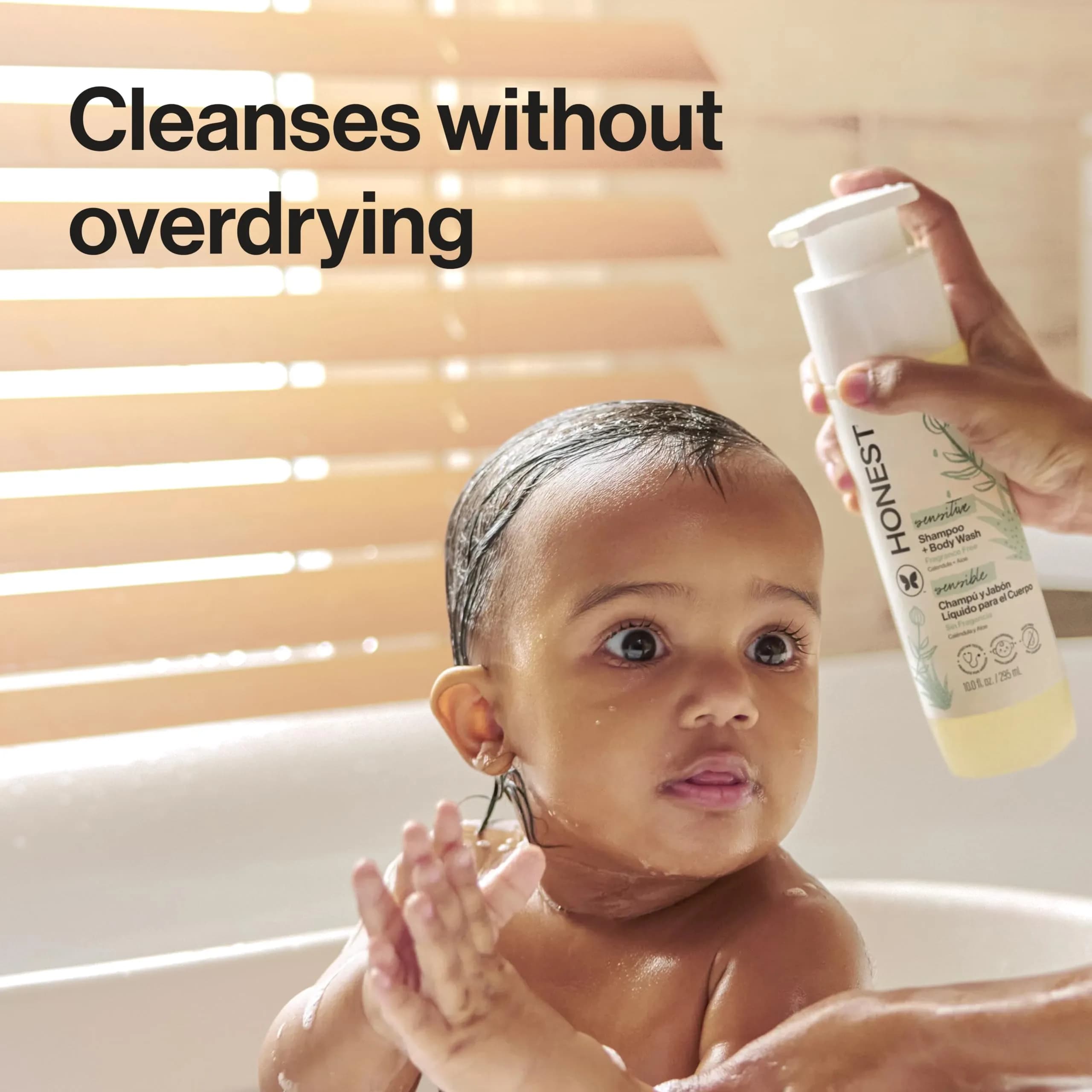 The Honest Company 2-in-1 Baby Shampoo & Body Wash Fragrance-Free Sensitive Skin 295ml (10 fl oz) | Gentle Cleanse for Delicate Skin thumbnail 2