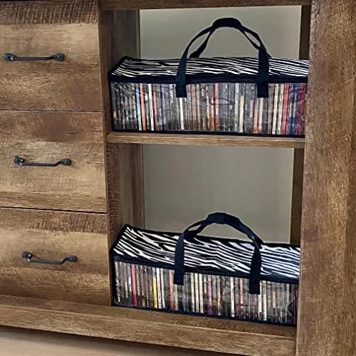 Evelots CD Storage Bags 2-Pack (Holds 96 Discs) | Zebra Print Media Organizer thumbnail 4