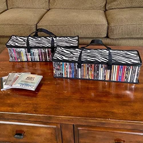 Evelots CD Storage Bags 2-Pack (Holds 96 Discs) | Zebra Print Media Organizer thumbnail 5