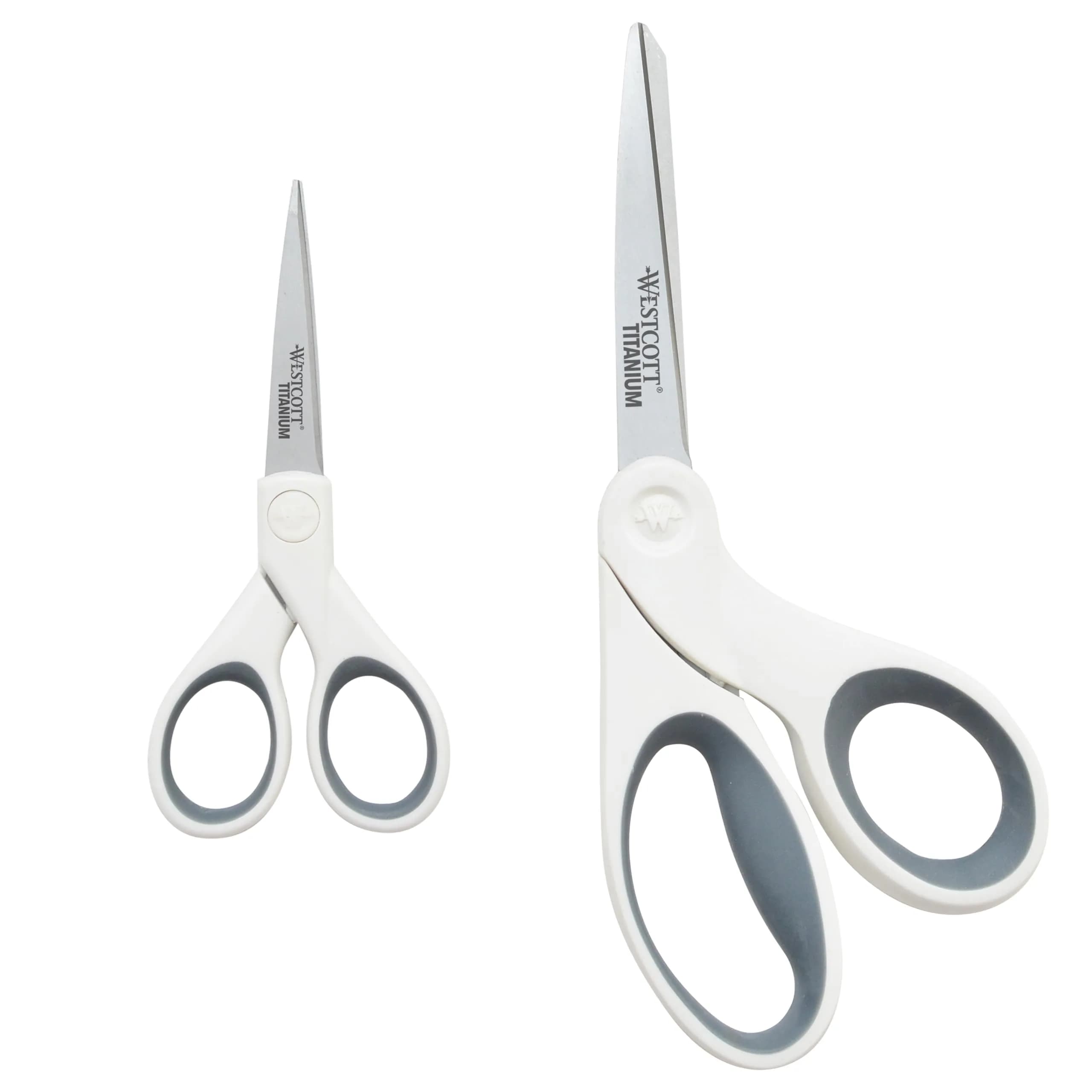 Westcott 5-Inch Micro-Tip & 8-Inch Bent Craft Fabric Scissors 2-Pack | Titanium Bonded Blades for Heavy Fabric and Precise Snips
