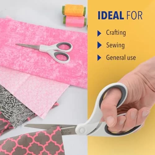 Westcott 5-Inch Micro-Tip & 8-Inch Bent Craft Fabric Scissors 2-Pack | Titanium Bonded Blades for Heavy Fabric and Precise Snips thumbnail 4