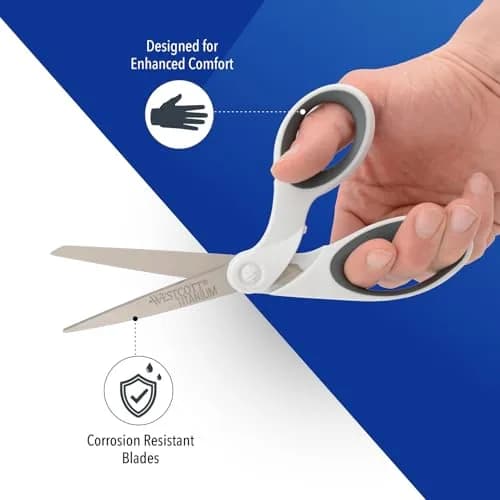 Westcott 8" Bent Craft Scissors with Titanium-Bonded Blades | 20.32 cm (8 inches) thumbnail 3