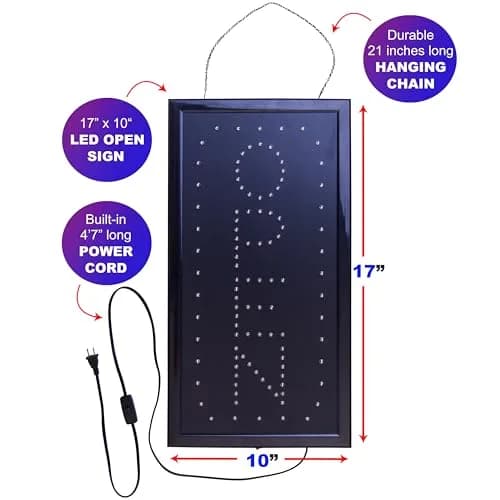 Ultima LED Open Sign for Business 17" x 10" | Bright Neon-Style LED Sign for Storefronts thumbnail 4