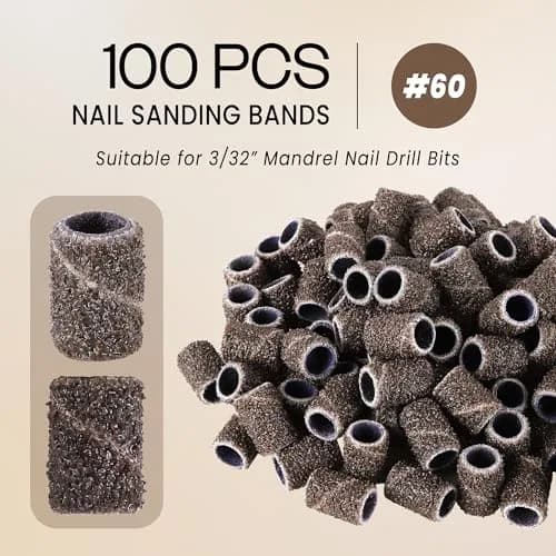PANA 100 Pieces Nail Sanding Bands 60 Grit Brown | Professional Manicure & Pedicure Tools thumbnail 2