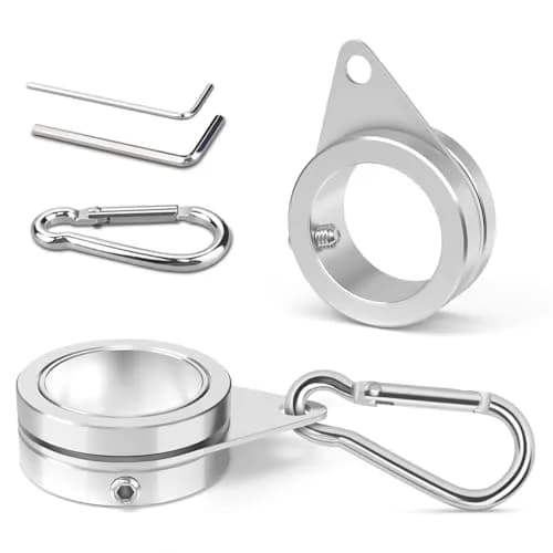 Loretoy 2 Pack Aluminum Alloy Flag Pole Rings 2.54 cm (1 inch) Diameter | 360° Rotating Anti-Wrap Design thumbnail 1