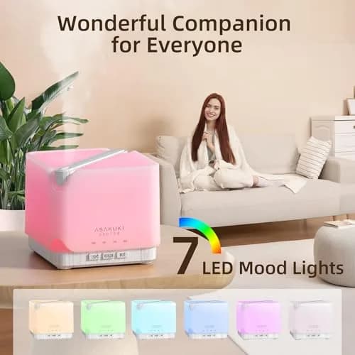 ASAKUKI Essential Oil Diffuser for Home Large 700 ml Humidifier | Ultrasonic Aromatherapy Diffuser with 7 LED Lights & Auto Shut-off thumbnail 5