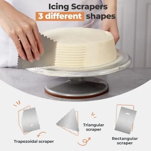 Kootek 12 Inch Aluminum Cake Turntable Set with 4-Piece Decorating Kit | Heavy Duty Rotating Cake Stand for Decorating thumbnail 5