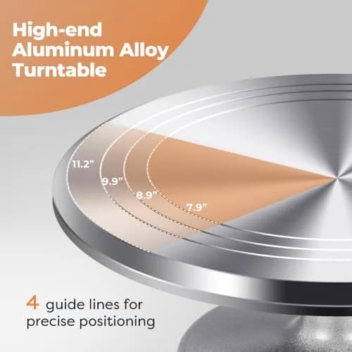 Kootek 12 Inch Aluminum Cake Turntable Set with 4-Piece Decorating Kit | Heavy Duty Rotating Cake Stand for Decorating thumbnail 3