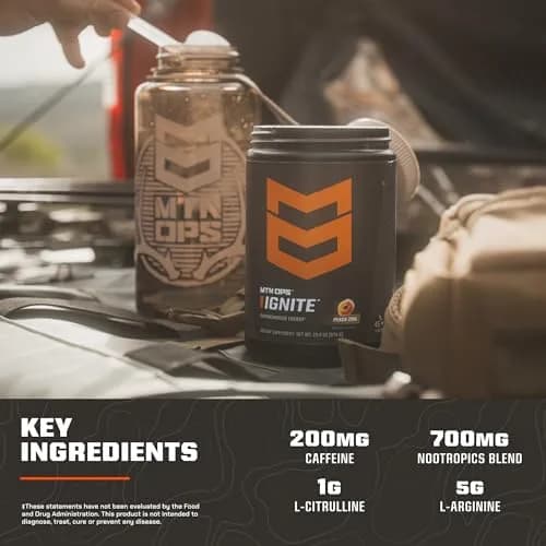 MTN OPS Ignite Energy Powder, Pink Lemonade | Zero Sugar, 20 Servings, Supports Focus & Endurance thumbnail 4