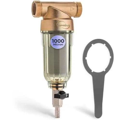 iSpring WSP-1000 Whole House Spin Down Sediment Filter, 1000 Micron | Reusable Stainless Steel, 20 GPM Flow, Easy Install thumbnail 1