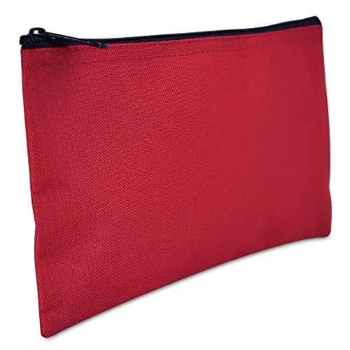 DALIX Red Zippered Bank Bag 2-Pack | Secure Cash & Coin Pouch (27.9 cm x 14 cm x 6.3 cm) thumbnail 2