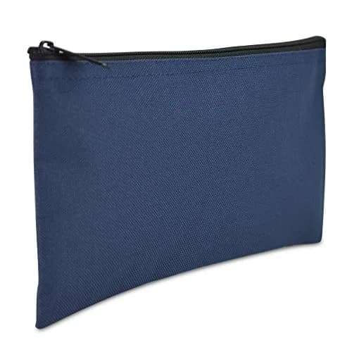 DALIX Bank Bags Money Pouch Security Deposit Utility Zipper Coin Bag Navy Blue 2 Pack | Durable Polyester for Cash & Documents thumbnail 2