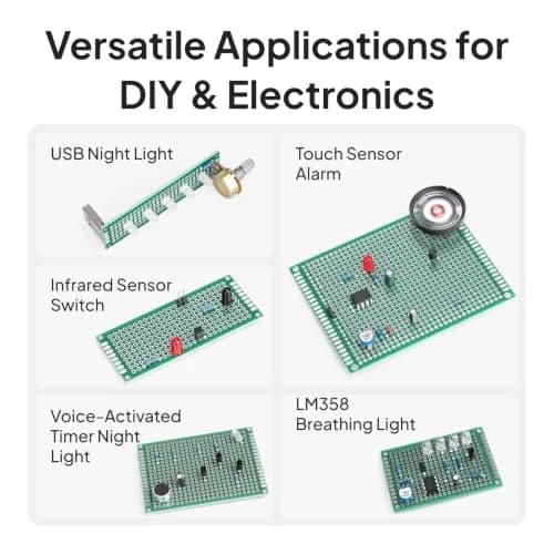 ELEGOO 32-Piece Double-Sided PCB Perfboard Kit 4x6cm & 3x7cm | Soldering Prototyping Boards thumbnail 4