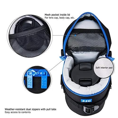 JJC Deluxe Lens Case Pouch Bag for Camera Lens Below 3.15" x 6.1" | Heavy-Duty Polyester with Shock Absorption thumbnail 4