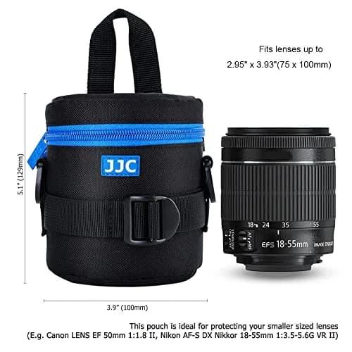 JJC Deluxe Lens Case Pouch Bag for Camera Lens Below 2.95" x 3.93" | Heavy-Duty Polyester Shock Absorber thumbnail 3