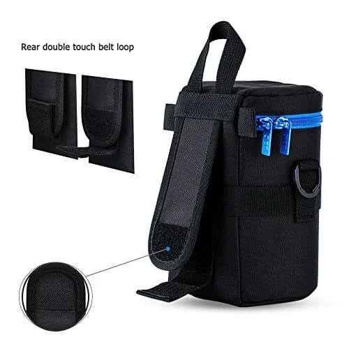 JJC Deluxe Lens Case Pouch Bag for Camera Lens Below 3.9" x 6.5" | Heavy-duty Shock Absorption thumbnail 5