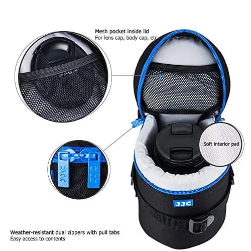 JJC Deluxe Lens Case Pouch Bag for Camera Lens Below 3.9" x 6.5" | Heavy-duty Shock Absorption thumbnail 4