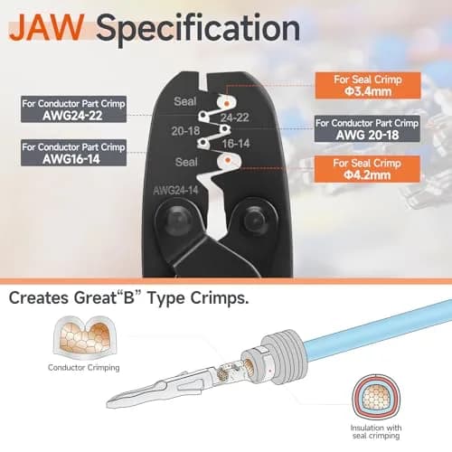 IWISS IWS-1424B Weather Pack Sealed Connector Crimper AWG24-14 | Durable, Compact & Easy to Use thumbnail 2