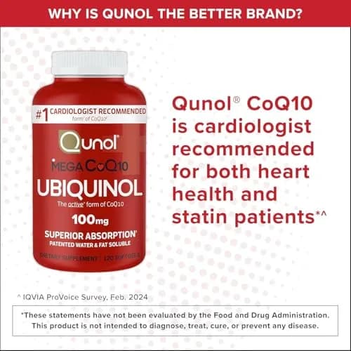 Qunol Mega Ubiquinol CoQ10 100mg Softgels, 240 Count thumbnail 3