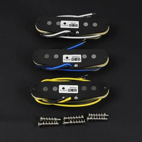 FLEOR Single Coil Pickup Set Cream Staggered Alnico 5 for Electric Guitar | Neck/Middle/Bridge 52mm Spacing thumbnail 5