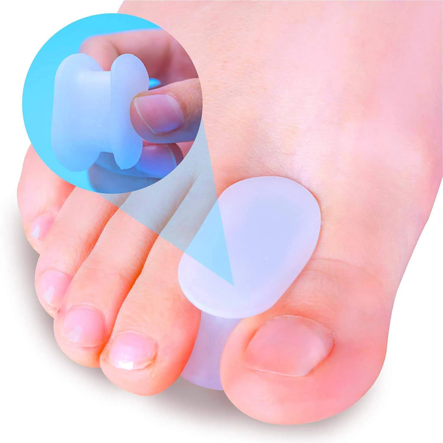 Povihome Gel Toe Spacers Separators for Bunions, 10 Pack Large Size | Corrects Overlapping Toes — Small