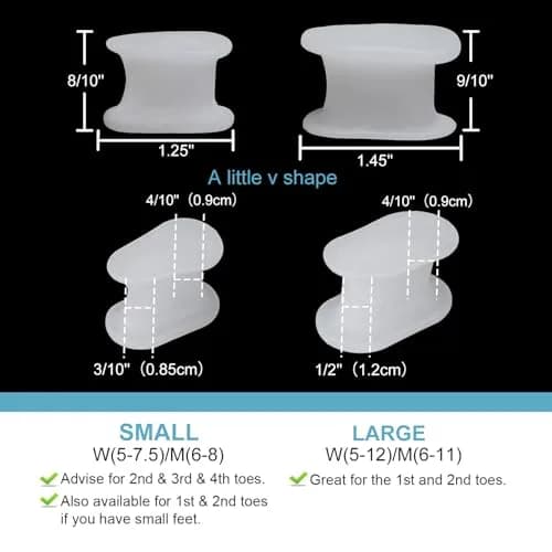 Povihome Gel Bunion & Toe Spacers Separators Small Size (10 Pack) | Orthopedic Brace for Pain Relief thumbnail 2