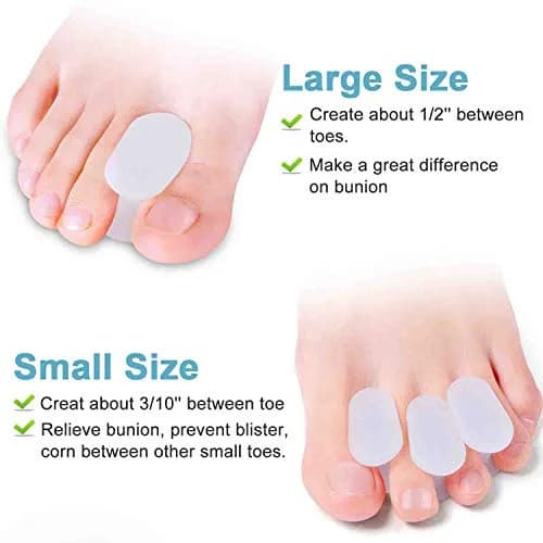 Povihome Gel Bunion & Toe Spacers Separators Small Size (10 Pack) | Orthopedic Brace for Pain Relief thumbnail 3