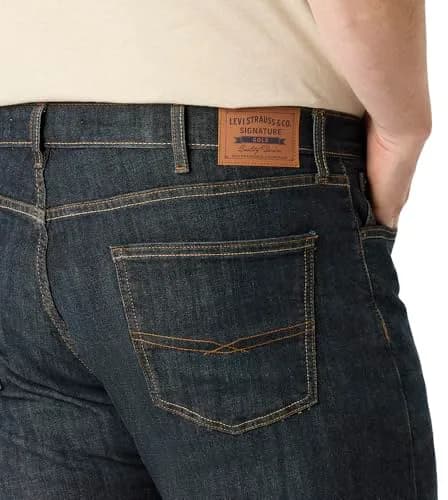 Levi Strauss Signature Gold Men's Regular Fit Flex Jeans 30x32 (76cm x 81cm) | Comfort Stretch Denim for All-Day Wear thumbnail 3