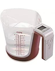 KitchenMetrics Digital Kitchen Food Scale and Measuring Cup Green 1L (33.8 Fl Oz) | Accurate & Easy to Use — Red