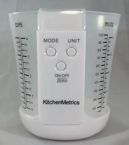 KitchenMetrics Digital Kitchen Scale with 1L Measuring Cup | Accurate Baking & Portion Control thumbnail 4