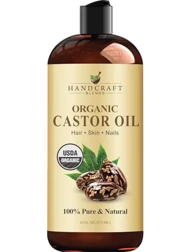 Handcraft Blends Organic Castor Oil 473ml (16 Fl Oz) | USDA Organic, Pure & Natural Carrier Oil for Hair Growth, Skin & Body thumbnail 1